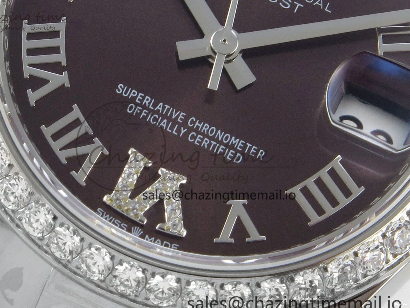 MiroTime 0118 SmoothTexture DateJust 31 278274 THBF 1:1 Best Edition 904L Steel Brown Roman Dial Diamonds Bezel on SS Oyster Bracelet HZ Cal. 26